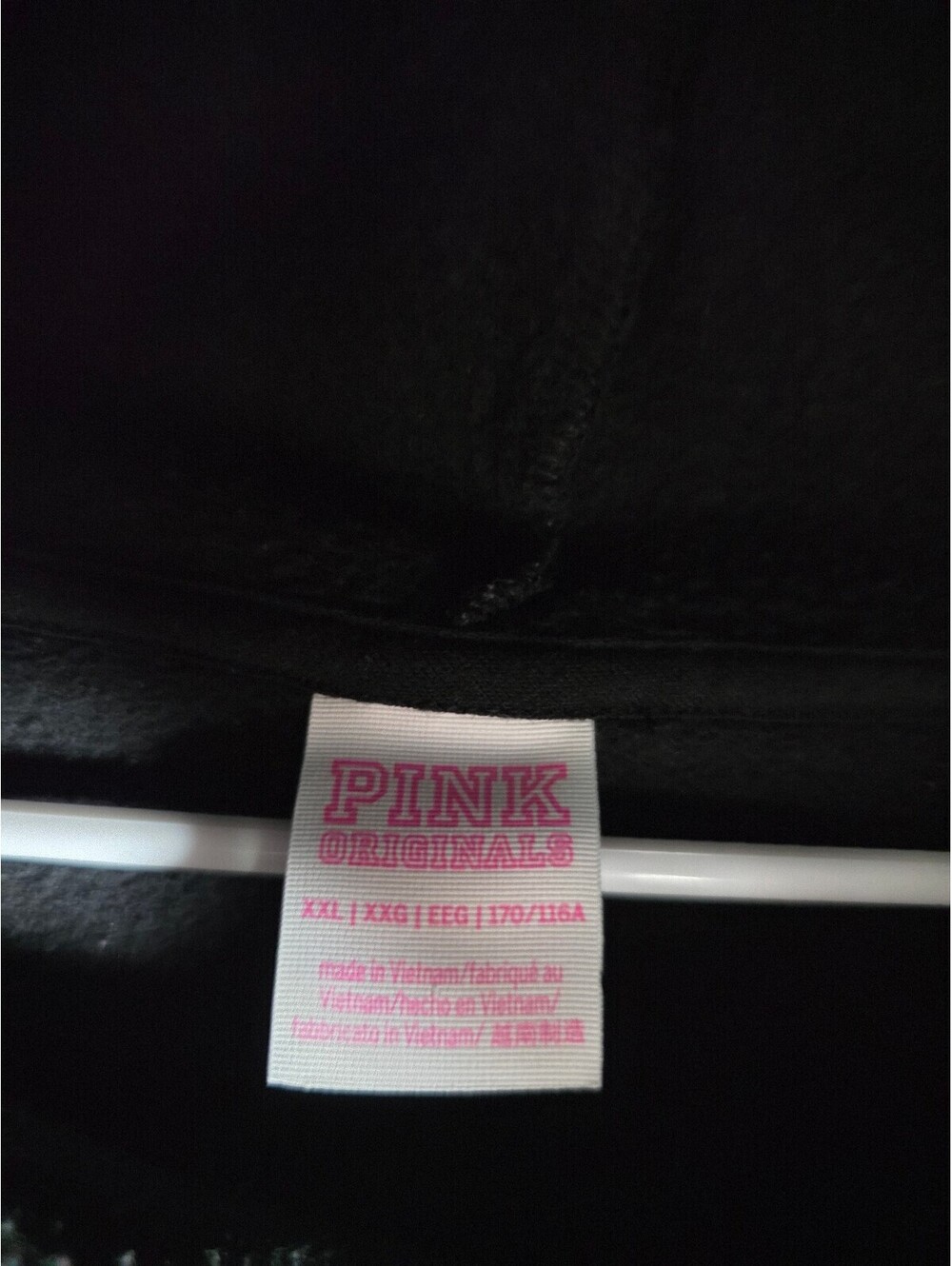 Victoria's Secret PINK LOVE Hoodie Jogger Set Black CAMPUS ORIGINALS XXL 2XL - Picture 3 of 8